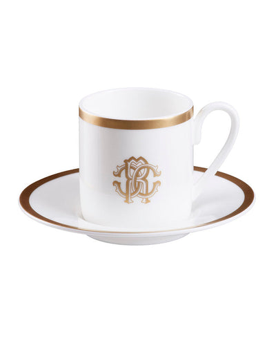 Roberto Cavalli Home Coffee Cup & Saucer SILK Set of 2