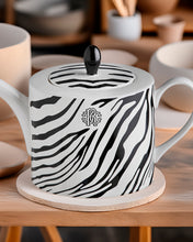 Tea Pot or Coffee Pot ZEBRAGE   diam. 4.75", H 4.5"