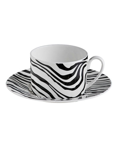 Roberto Cavalli Home Tea Cup & Saucer ZEBRAGE