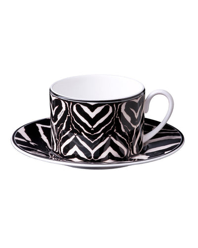 Roberto Cavalli Home Tea Cup & Saucer ZEBRA Set of 2