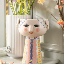 Bjørn Wiinblad Eva Vase, Pink/Blue, H: 9.3"