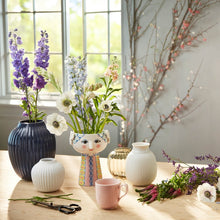 Bjørn Wiinblad Eva Vase, Pink/Blue, H: 9.3"