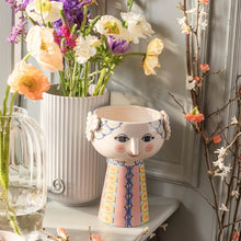 Bjørn Wiinblad Eva Vase, Pink/Blue, H: 9.3"