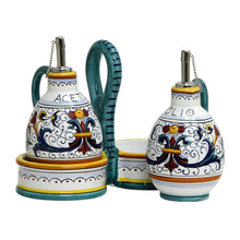 RICCO DERUTA DELUXE: Oil and Vinegar cruets set with caddy