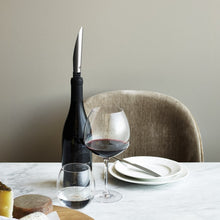 Rosendahl Grand Cru Barware Pouring, Aerating, and Decanting Stopper, Black/Steel, H: 9.4"