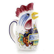 IN VINO VERITAS: Traditional Italian Rooster of Fortune Wine Pitcher (Large=1.5 Liter 50 Oz)