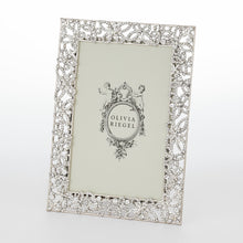 Papillon with Crystals 4" x 6" Picture Frame (Silver)