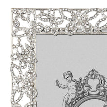Papillon with Crystals 4" x 6" Picture Frame (Silver)