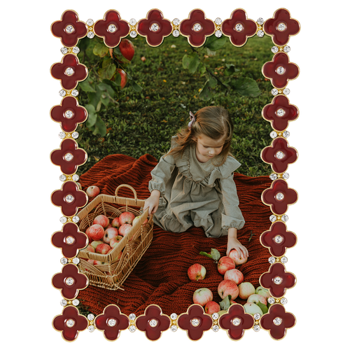 Gold Enamel Clover Picture Frame