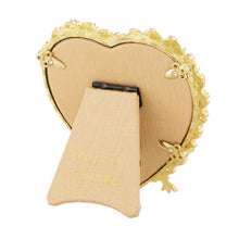 Gold Contessa Heart 3.5" Picture Frame with Ruby Crystals & Red Pearls