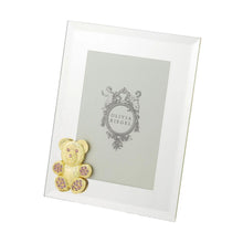Gold Teddy Bear with Light Rose Crystals 5" x 7" Picture Frame
