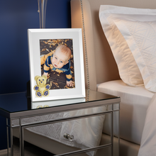 Gold Teddy Bear with Sapphire Crystals 5" x 7" Picture Frame