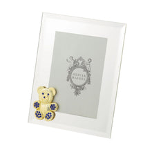 Gold Teddy Bear with Sapphire Crystals 5" x 7" Picture Frame