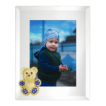 Gold Teddy Bear with Sapphire Crystals 5" x 7" Picture Frame