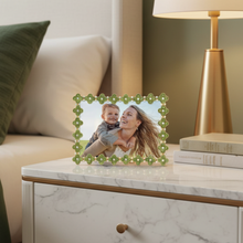 Gold Celadon Enamel Clover 5" x 7" Picture Frame