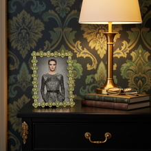 Gold Celadon Enamel Clover 5" x 7" Picture Frame