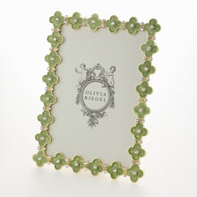 Gold Celadon Enamel Clover 5" x 7" Picture Frame
