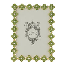 Gold Celadon Enamel Clover 5" x 7" Picture Frame