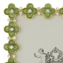 Gold Celadon Enamel Clover 5" x 7" Picture Frame