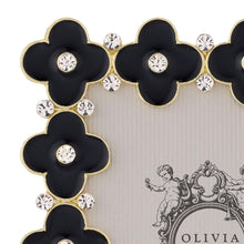 Gold Black Enamel Clover Picture Frame