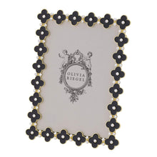 Gold Black Enamel Clover Picture Frame