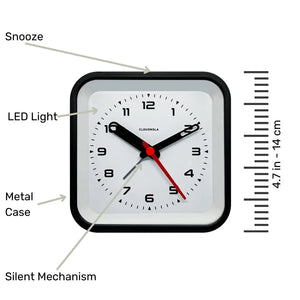 Railway Black Alarm Clock