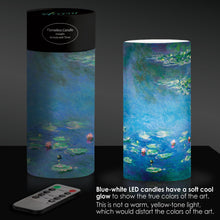 Monet Water Lilies 6" LED Real Wax Candle with Remote