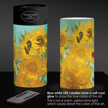van Gogh Sunflowers 6" LED Real Wax Candle with Remote