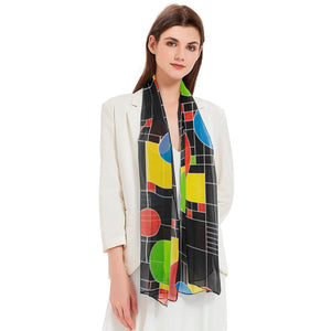 Frank Lloyd Wright Coonley Playhouse Silky-soft Polyester Sheer Long Scarf
