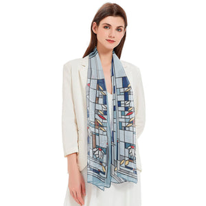 Frank Lloyd Wright Waterlilies Silky-soft Polyester Sheer Long Scarf