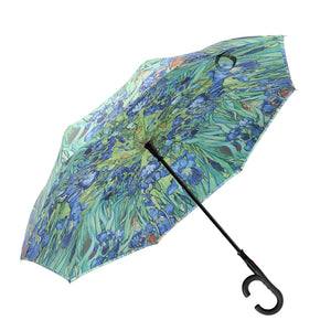 van Gogh Irises Reverse Umbrella