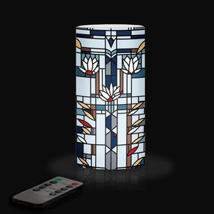 Frank Lloyd Wright Waterlilies 6" LED Real Wax Candle with Remote