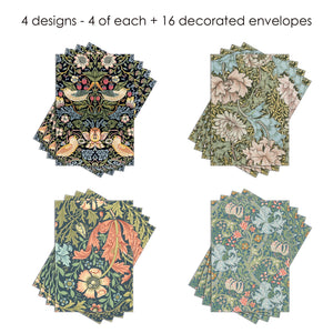 Note Cards - William Morris Favorites - Box of 16 Cards & Envelopes
