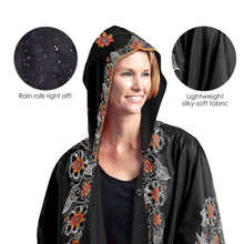 Laurel Burch Orange Blossoms Womens Rain Cape - Rainproof Breathable Rain Poncho