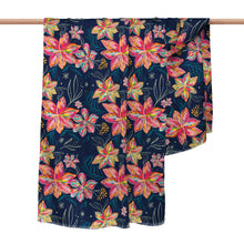 EttaVee's Bold Flowers Silk Blend Women's Fashion Shawl