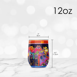 Stemless Wine Tumbler - Laurel Burch "Fantasticats"