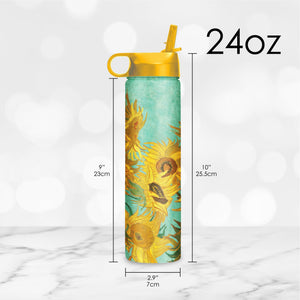 Water Bottle 24oz - van Gogh "Sunflowers"
