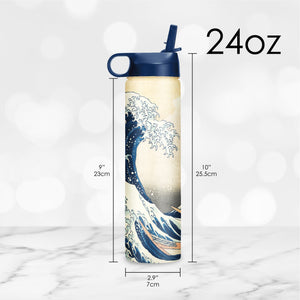 Water Bottle 24oz - Hokusai "The Great Wave"