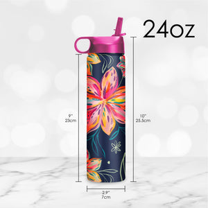 Water Bottle 24oz - EttaVee "Bold Flowers"