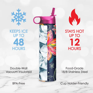 Water Bottle 24oz - EttaVee "Bold Flowers"