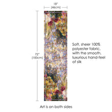Tiffany Peonies & Iris Silky-soft Polyester Sheer Long Scarf