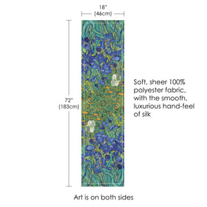 van Gogh Irises Silky-soft Polyester Sheer Long Scarf