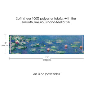Monet Water Lilies Silky-soft Polyester Sheer Long Scarf