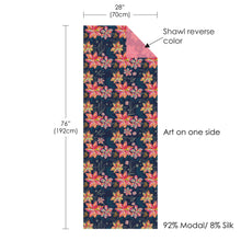 EttaVee's Bold Flowers Silk Blend Women's Fashion Shawl