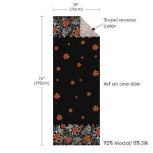 Laurel Burch Orange Blossoms Silk Blend Women's Fashion Shawl
