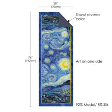 van Gogh Starry Night Silk Blend Women's Fashion Shawl