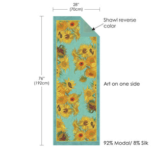van Gogh Sunflowers Silk Blend Women's Fashion Shawl