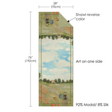 Monet Poppy Field Silk Blend Women's Fashion Shawl