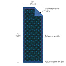 Peacock Black Silk Blend Women's Fashion Shawl