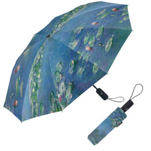 Monet Water Lilies Travel Umbrella – Compact, One-Touch Open & Close